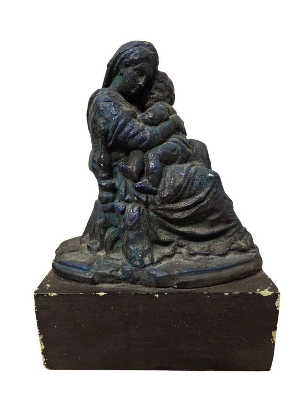 Vintage Chalkware Mother & Child 9" Sculpture Figurine